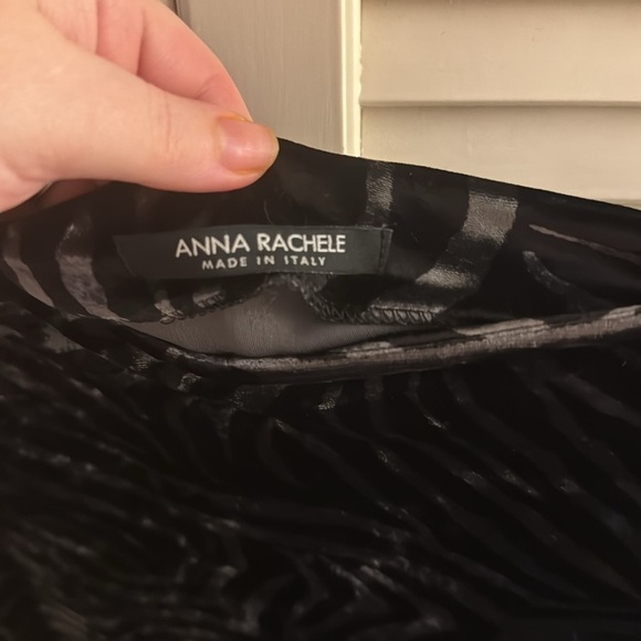 Anna Rachele Italian Designer EUC Velvet Zebra Print Long Sleeve Top Size Small - Picture 3 of 4